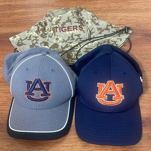 2 Flex Fit Hats And 1 Floppy - Auburn Tigers. Awesome Colors. Never worn/New.